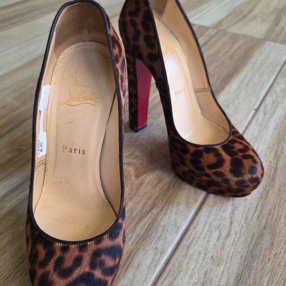 Christian Louboutin Bibi 140 Leopard Mini Chad Pumps Eur. 37 - Picture 2 of 11